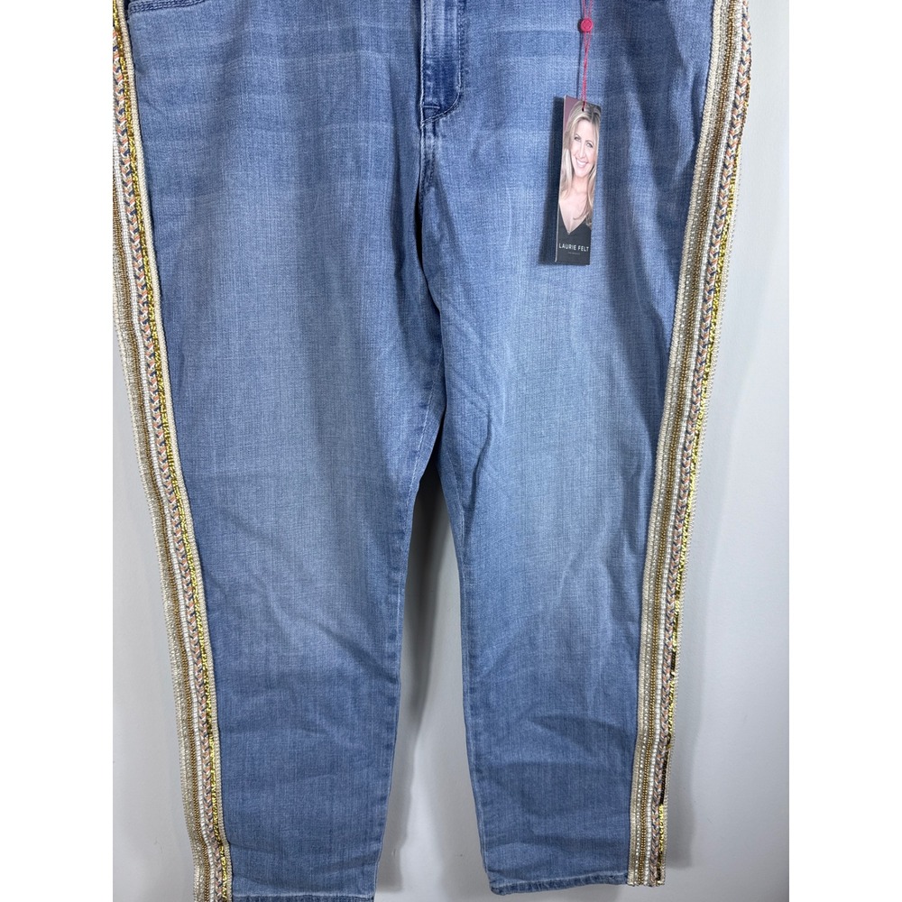 Laurie Felt Embellished Beaded Girlfriend Jeans Denim Pants Women's Plus Size 16 - Picture 4 of 12
